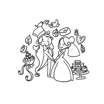 Vector Creative Illustration Couple Wedding couple. Stock Illustration