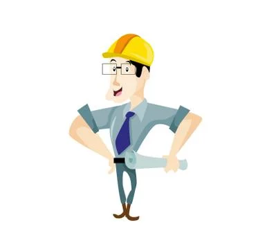 Vector Creative Illustration Engineers cartoon Stock Illustration