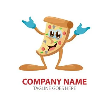 Vector Creative Illustration Funny Pizza slice. Cute pizza character Stock Illustration