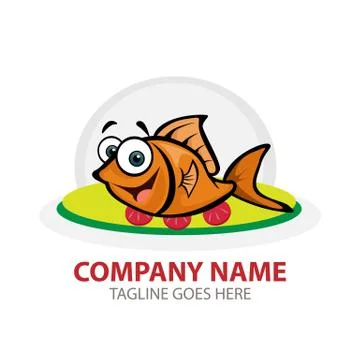 Vector Creative Illustration Goldfish logo. Stock Illustration