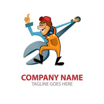 Vector Creative Illustration Mechanic with spanner. Stock Illustration