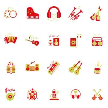Vector Creative Illustration Musical Instrument icons Stock Illustration