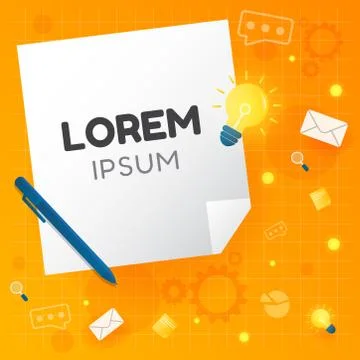 Vector creative illustration note of thinking or planing business banner grap Stock Illustration