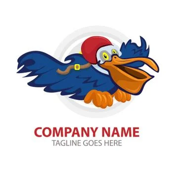 Vector Creative Illustration Pelician Bird Logo Stock Illustration
