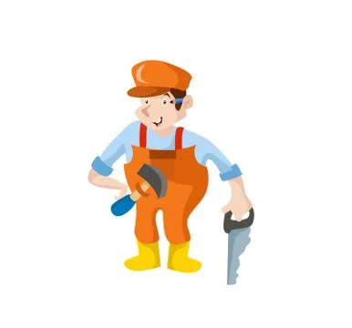 Vector Creative Illustration Plumber.with tolls Stock Illustration
