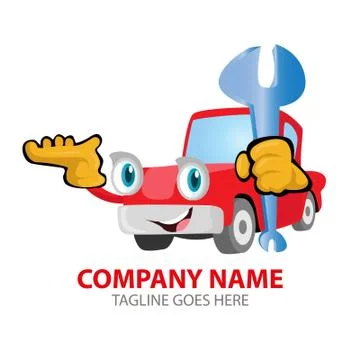 Vector Creative illustration Repair Car with wrench Stock Illustration