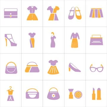 Vector Creative Illustration Set of women's fashion Stock Illustration