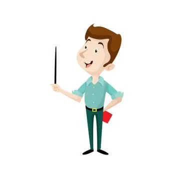 Vector Creative Illustration Teacher, Flat design people characters. Stock Illustration