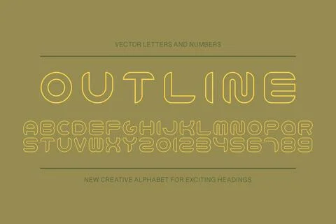 Vector creative minimalistic outline font. Trendy english alphabet with latin Stock Illustration