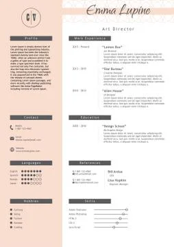 Vector creative resume template. Minimalist style. CV infographic elements Stock Illustration