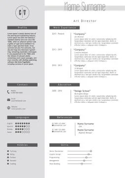 Vector creative resume template. Minimalist style. CV infographic elements Stockillustratie