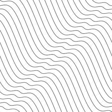 Vector creative seamless outline pattern. Striped endless wave texture. White Stock Illustration