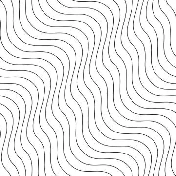 Vector creative seamless outline pattern. Striped endless wave texture. White イラスト素材
