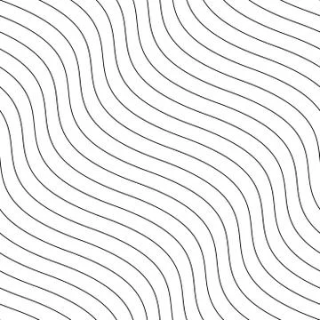 Vector creative seamless outline pattern. Striped endless wave texture. White Illustrazione stock