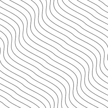 Vector creative seamless outline pattern. Striped endless wave texture. White Stock Illustration