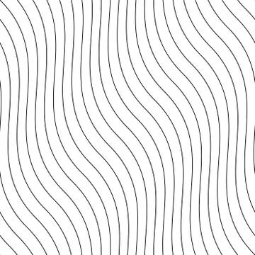 Vector creative seamless outline pattern. Striped endless wave texture. White Illustrazione stock