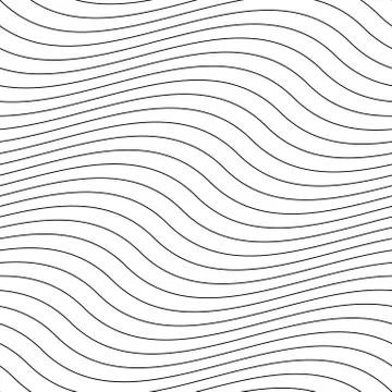 Vector creative seamless outline pattern. Striped endless wave texture. White 스톡 일러스트