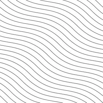 Vector creative seamless outline pattern. Striped endless wave texture. White Stock Illustration