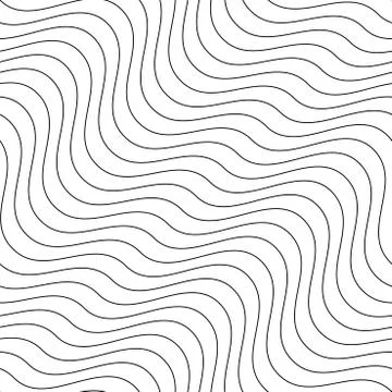 Vector creative seamless outline pattern. Striped endless wave texture. White Illustrazione stock