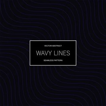 Vector creative seamless striped wave pattern. Dark endless curve texture. Black 库存插图