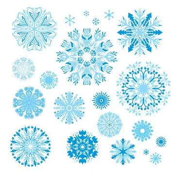 Vector Creative Snowflakes Set Stock Illustration