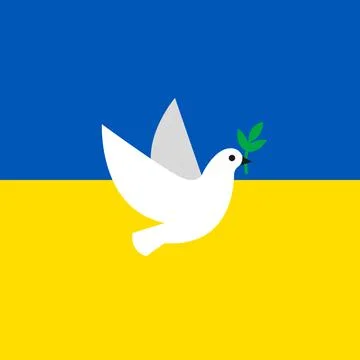 Vector creative Ukraine flag poster with dove of peace Stock Illustration