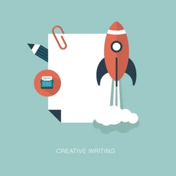 Vector creative writing concept illustration Stock Illustration