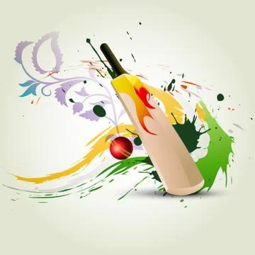 Vector cricket bat Illustrazione stock