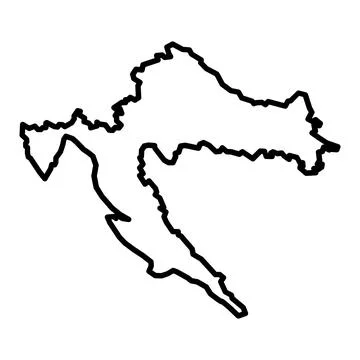 Vector croatia outline map on white background Stock Illustration
