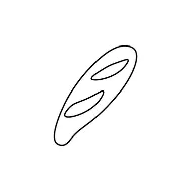 Vector croissant with a black line. Simple food and cooking Stock Illustration