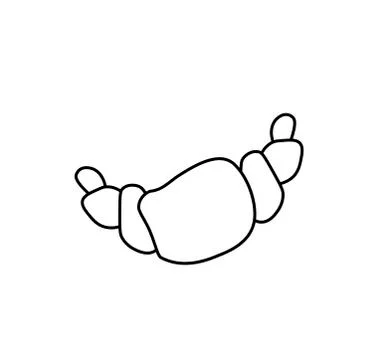 Vector croissant with a black line. Simple food and cooking illustration Stock Illustration