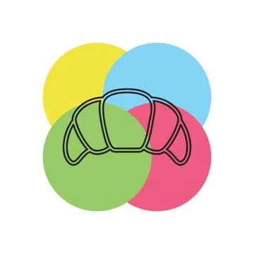 Vector croissant illustration, breakfast Stock Illustration