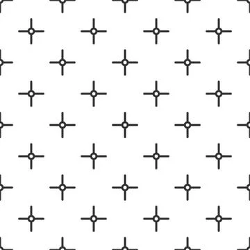Vector cross and circle seamless pattern, geometric monochrome background. Aim Illustrazione stock