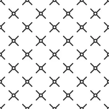 Vector cross and circle seamless pattern, geometric monochrome background. Aim Stock Illustration