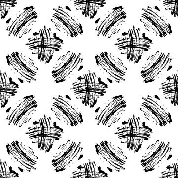 Vector Cross Brush Seamless Pattern Grange Minimalist Plus Geometric Design in Illustrazione stock