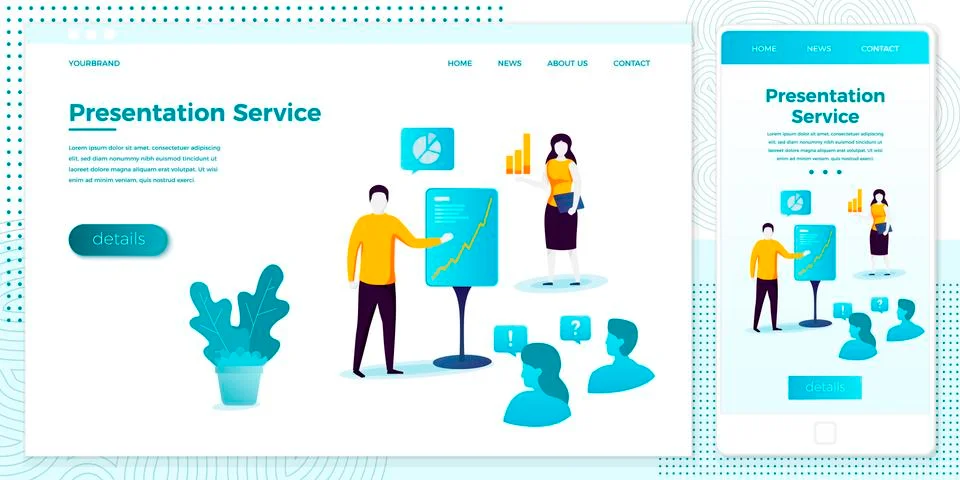 Vector cross platform illustration set, browser and mobile phone Illustrazione stock