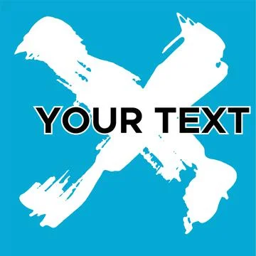 Vector Cross Shape on Blue. White Cross Stamp. Icon, Logo, Banner Design. Stock Illustration