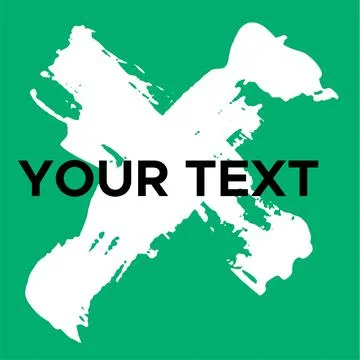 Vector Cross Shape on Green. White Cross Stamp. Icon, Logo, Banner Design. Stock Illustration