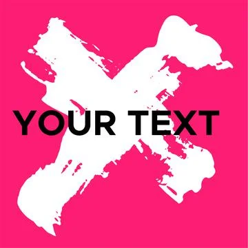 Vector Cross Shape on Pink. White Cross Stamp. Icon, Logo, Banner Design. Stock Illustration