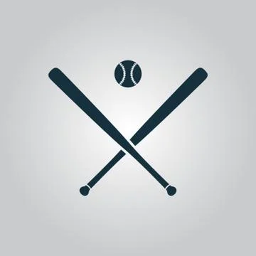 Vector crossed baseball bats and ball Stock Illustration