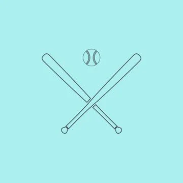 Vector crossed baseball bats and ball Stock Illustration