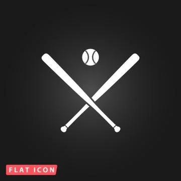Vector crossed baseball bats and ball 스톡 일러스트