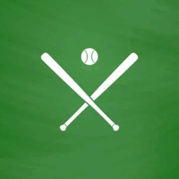 Vector crossed baseball bats and ball 스톡 일러스트
