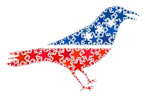 Vector Crow Bird Composition of Stars in American Democratic Colors Stock Illustration