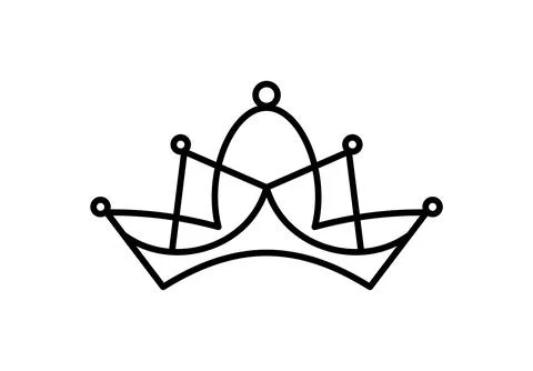 Vector crown icon aesthetics thin line sign Logo. Outline Crown Isolated Contour Stock Illustration