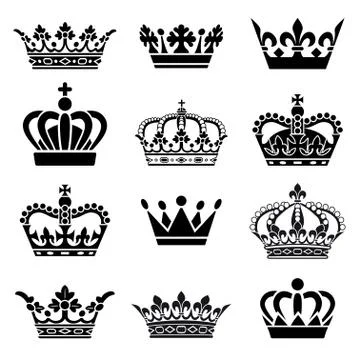 Vector Crown Set Stock Illustration