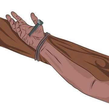 Vector crucifixion hand. Stock Illustration