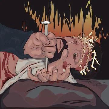 Vector crucifixion Jesus. Stock Illustration