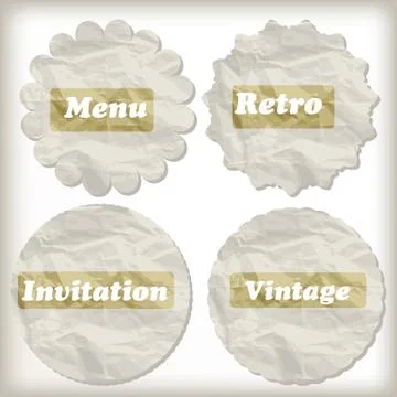 Vector crumpled paper icons Stock Illustration