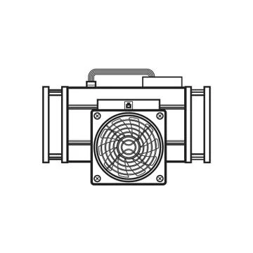 Vector cryptocurrency mining farm illustration. 스톡 일러스트
